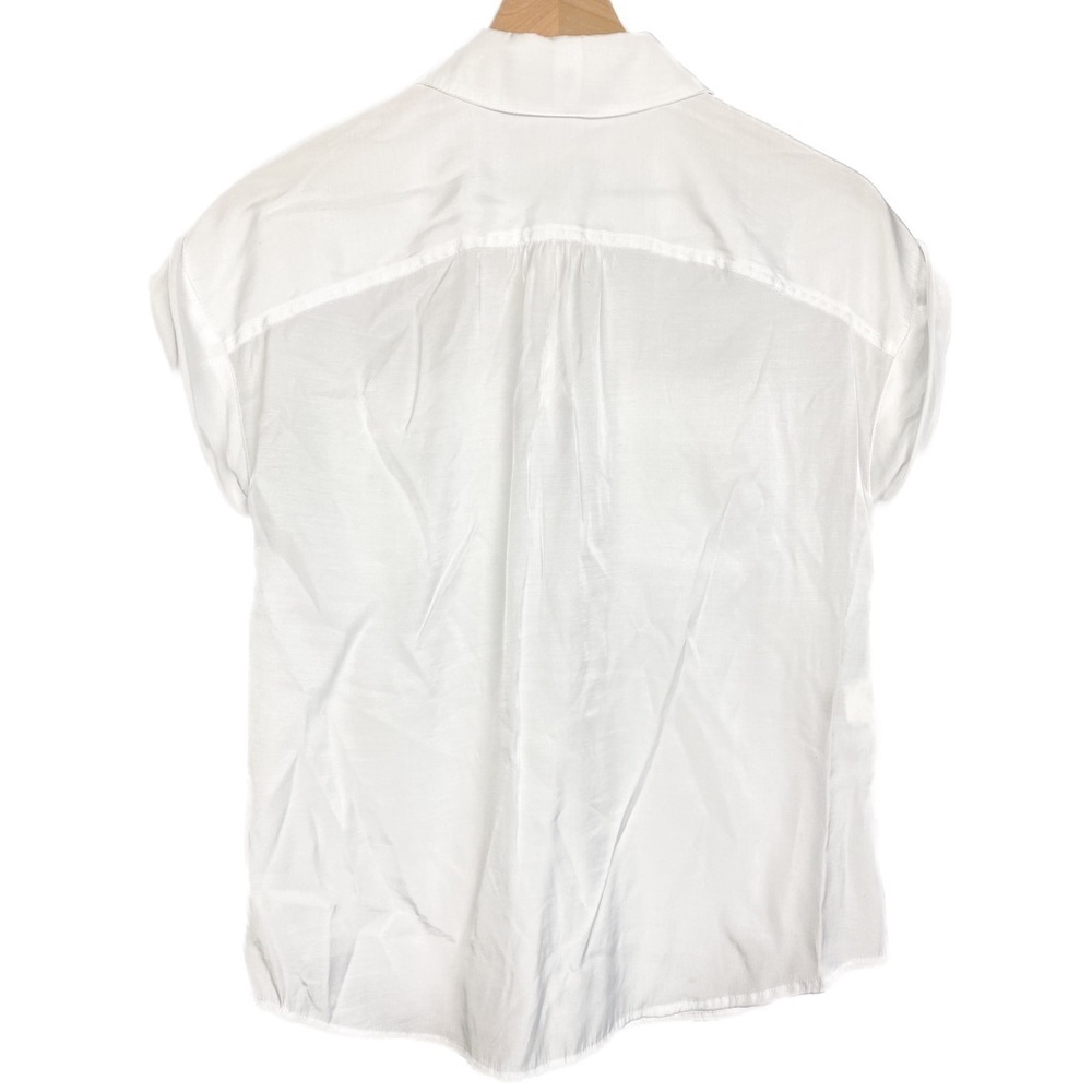 Jones New York Short Sleeve Button Down Blouse, White Gold - Size S - Picture 3 of 6
